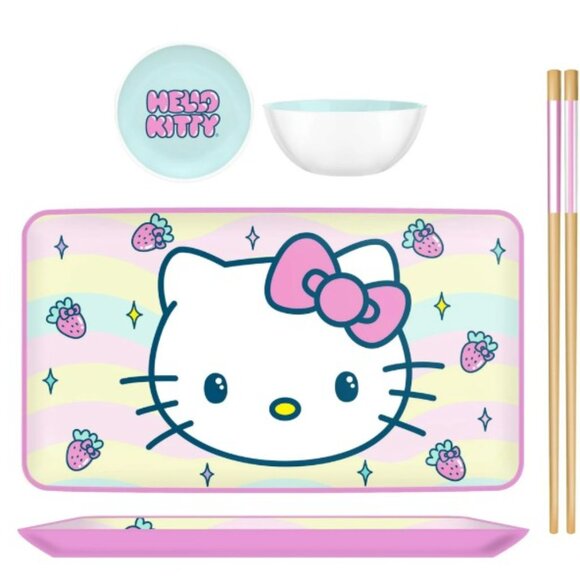 SANRIO HELLO KITTY CERAMIC SUSHI PLATE SET-Variety - Picture 2 of 8